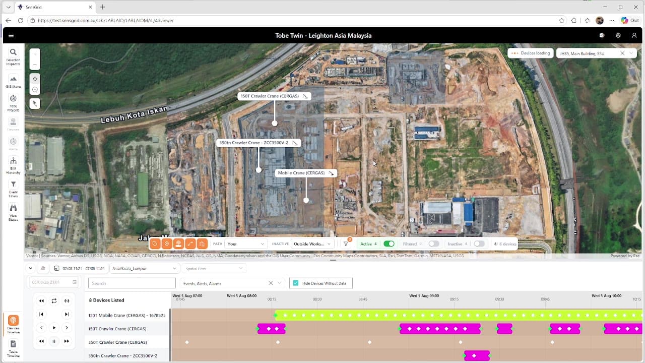 ToBe Twin devices timeline and crane playback