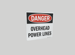 Sign DANGER Overhead Power Lines