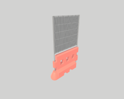 Water Filled Barrier With Mesh Screen Red
